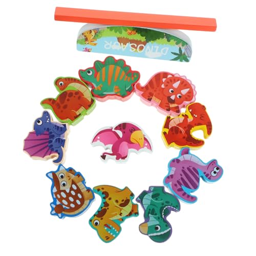 Supvox Holzspielzeug Dinosaurier Stapelturm Tier Formen Kreatives Balance Spiel für Ab Jahren Montessori Stapelspielzeug mit Glatten Kanten Lernspiel und Familienspaß von Supvox