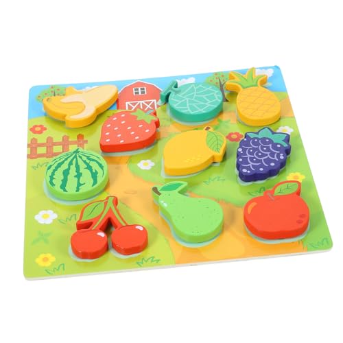 Supvox Holzspielzeug Puzzle für Kleinkinder Jahre Lernspielzeug aus Holz Montessori Kinderpuzzle mit Cartoon Motiven Fördert Hand Auge koordination und Kreatives Denken von Supvox