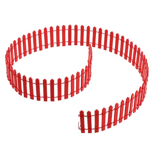 Supvox Holzzaun deko Zaun Flexibler Zaun puppenhaus Zaun Holz Zaun Deko Zaun für Puppenhaus klein Dekorationen Gitter Mini-Zaunzubehör Simulation Zaun Tischblume Miniaturzaun hölzern rot von Supvox