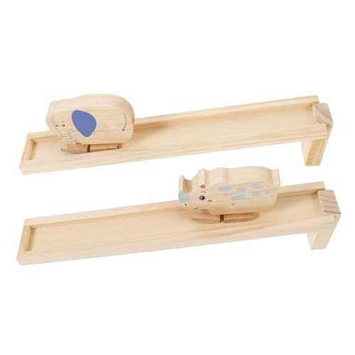 Supvox Interaktives Holzspielzeug für Lustige Tier Inertia Spielzeuge aus Natürlichem Holz ohne Batterie für Kreative Spielzeiten Zufälliger Stil von Supvox