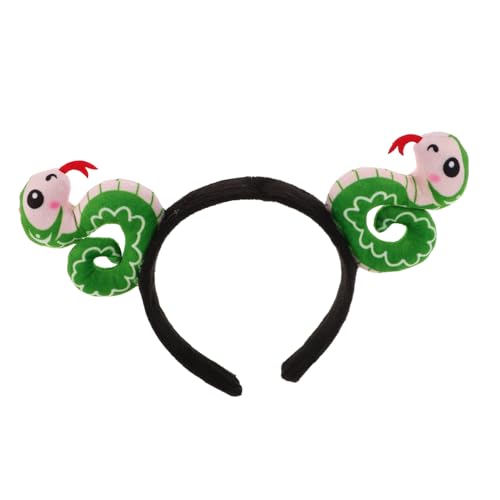 Supvox Jahr des Schlangenkopfschmucks Stütze Plüschhaarband Urlaub plüsch haarband schlangen haarschmuck bezaubernder Schlangenkopfschmuck Plüsch-Haarband für das neue Jahr Plastik Green von Supvox