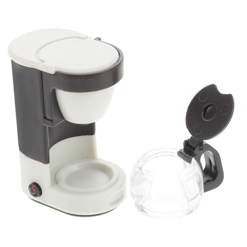 Supvox Kaffeemaschine Küchenzubehör Küche Kaffeehaus Puppenhaus Baumaterial Mini Kaffeemaschine Mini Verse Happy Hour Spielhaus Mini Spiellebensmittel Kunststoff Weiß von Supvox