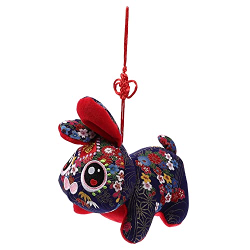 Supvox Kaninchen-Maskottchen-Puppe Chinese New Year Rabbit Hasen Kuscheltier hasenkuscheltiere plüschhasen chinesische neujahrskaninchenpuppe Hasenpuppe PP Baumwolle Blue von Supvox