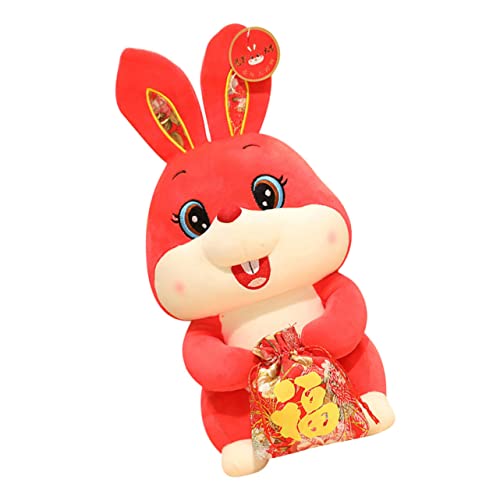 Supvox Kaninchen Plüschspielzeug Mit Glückstasche Großes Gefülltes Maskottchen Für Erwachsene Dekoration Für Zuhause Und Büro Neujahrsgeschenk Supvox Kaninchen Plüschspielzeug Mit Glückstasche Großes Gefülltes Maskottchen Für Erwachsene Dekoration Für Zuhause Und Büro Neujahrsgeschenk von Supvox