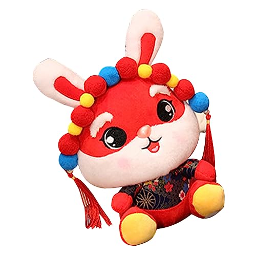 Supvox Kaninchen Plüschtier hasenfigur hasenkuscheltiere Hasen plüschtier Karikatur Spielzeugplüsch ausgestopfte Hasenpuppe gefüllte Hasenpuppe aus Baumwolle kurzer Plüsch von Supvox