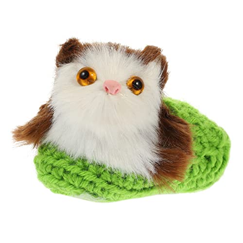 Supvox Katzenschmuck Figur Realistisch Drinnen Ausgestopft Tiere Für Plüsch Katze Selber Machen Hintergrundversorgung Simulationskatzenpuppe Wollkatze Miniatur Green Garn von Supvox