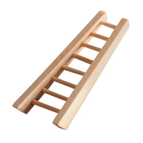 Supvox Kleine Holzleiter Mini-puppenhaus-zubehör Miniaturfiguren Mini-Leiter Kleines Puppenhaus Zubehör Möbelmodell Mini-puppenhaus-graden-Modell Feengartenleiter Khaki von Supvox