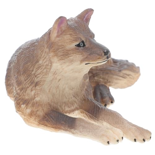 Supvox Kleines Künstliches Wolf Modell Tierornament aus Kunststoff Detailgetreues Wildtier Pädagogisches Wolfsmodell für Geeignet als Schreibtisch und Gartendekoration von Supvox