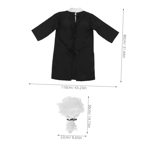 Supvox Kostüm mit Robe und Perücke Langärmliger Anzug für Rollenspiele Halloween Kindergarten Verkleidung Atmungsaktiv Hautfreundlich Pflegeleicht Kreative Verkleidung für Jungen Mädchen von Supvox