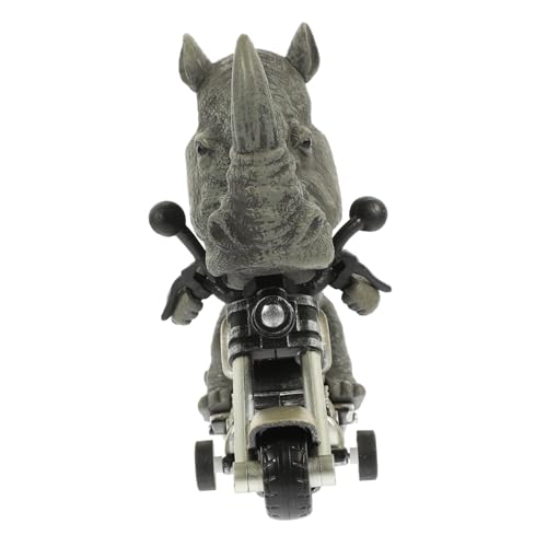 Supvox Kreatives Reibungsbetriebenes Motorbike Modellspielzeug Rhinozeros Tierfigur Motorbike Leichtes Kunststoff Fahrzeug für Eltern Junge Mädchen Spiel und Dekoration von Supvox