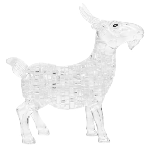 Supvox Kristall Puzzle Ziege Weiß Selbstmontage Tierfigur Dekoratives Geschenk Kreatives Tierpuzzle für Erwachsene und Familie von Supvox