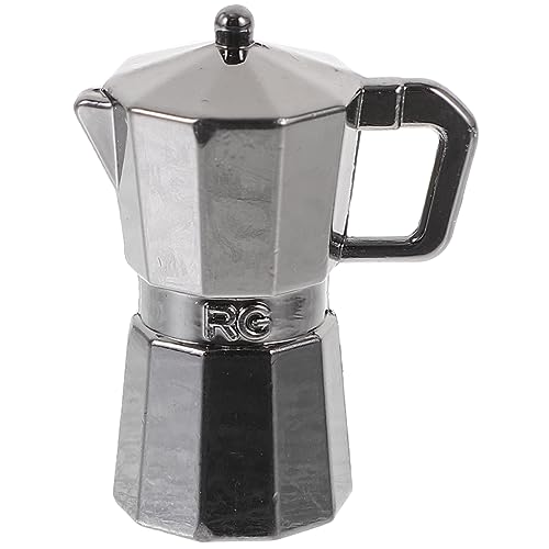 Supvox Küchenzubehör vortäuschen puppenstubenmöbel Dollhouse Furniture Miniaturen Produkte gefälscht Mini-Foto-Requisite lebensechte Kaffeekanne Modell Kaffeekanne Metall Black von Supvox