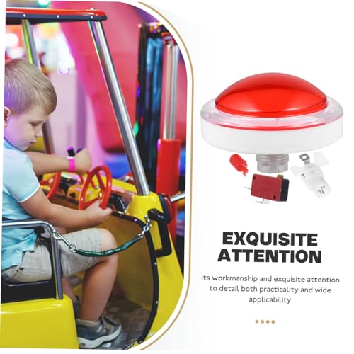 Supvox LED Spiel Buzzer mit Licht und Sound Großer Roter Druckknopf mit Mikroschalter Automatischer Rückstellmechanismus Geeignet für Spielekonsolen und Interaktive Quizspiele von Supvox