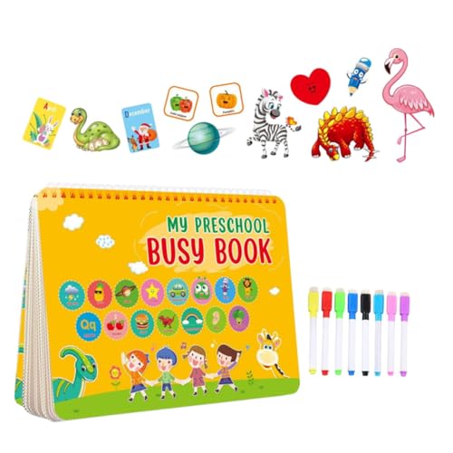 Supvox Lernbuch mit Pädagogischem Faltbuch Sicherem Papiermaterial und Glatten Kanten Fördert Kognitive Fähigkeiten und Eltern Junge Mädchen Beziehung für Vorschulkinder Gelb von Supvox