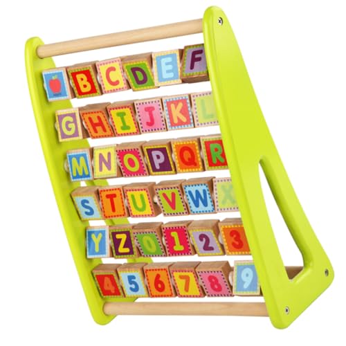 Supvox Lernspielzeug Aus Holz Mit Alphabetblöcken Pädagogisches Alphabet Lernregal Für Sicheres Und Langlebiges Lernfähigkeiten Für Kleinkinder von Supvox