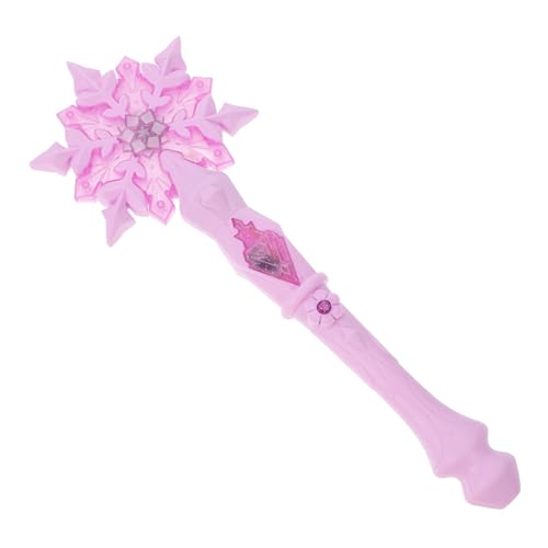 Supvox Leuchtender Schneeflocken Zauberstab für Mädchen Rosa LED Cosplay Strahlender Glowing Snowflake Stab Party und Festzubehör für Weihnachten Halloween Geburtstagsfeier von Supvox
