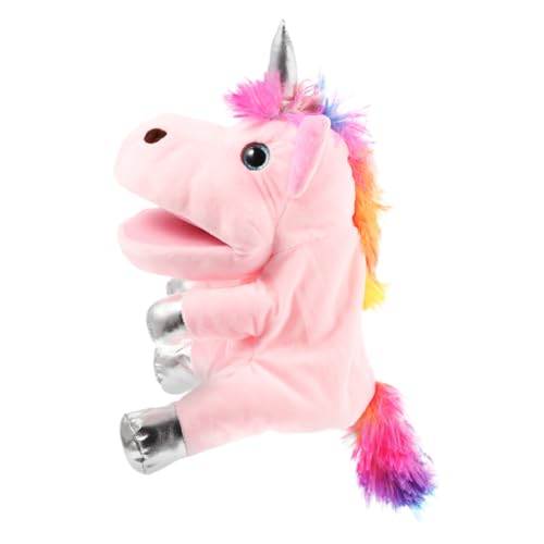 Supvox Lifelike Einhorn Handpuppe aus Weichem Baumwollmaterial Elastisches Handspielzeug für Pädagogische Storytelling Puppe Eltern Junge Mädchen Bindung Rosa von Supvox