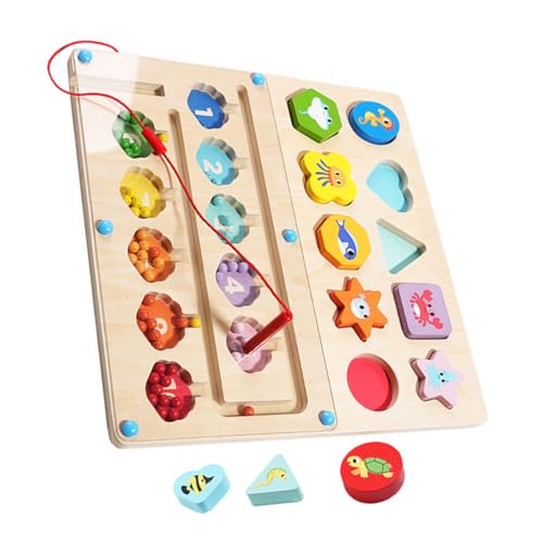 Supvox Magnetisches Holzspielzeug mit Bunten Perlen Lernspiel für Zahlen und Farberkennung Fördert Feinmotorik Problemlösung und Hand Auge Koordination Multifunktionales Montessori von Supvox