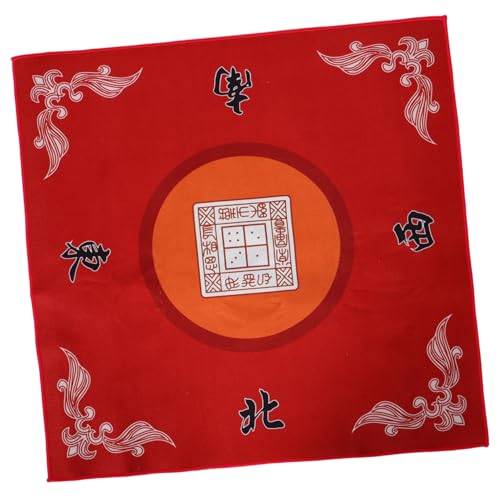 Supvox Mahjong Tischdecke Rot Geräuschdämpfende Spielmatte für Brettspiele Antirutsch Tischauflage Langlebiges Design für Kartenspiele und Mahjong Tische Festliches für Spieleabende von Supvox