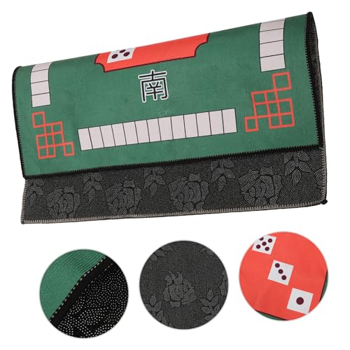 Supvox Mahjong Tischmatte Quadratisch Dicke rutschfeste Spielmatte mit Geräuschdämpfung Abwaschbare Tischauflage für Mahjong und Brettspiele Grün von Supvox