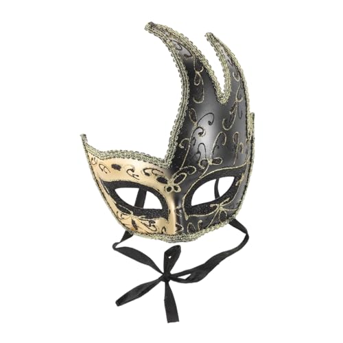 Supvox Maske für Maskerade und Kostümparty Halbe Venezianische Maske Elegante Schwarz Rote Geburtstagsfeiern und Bälle Leicht und Bequem für Lange Tragezeiten von Supvox