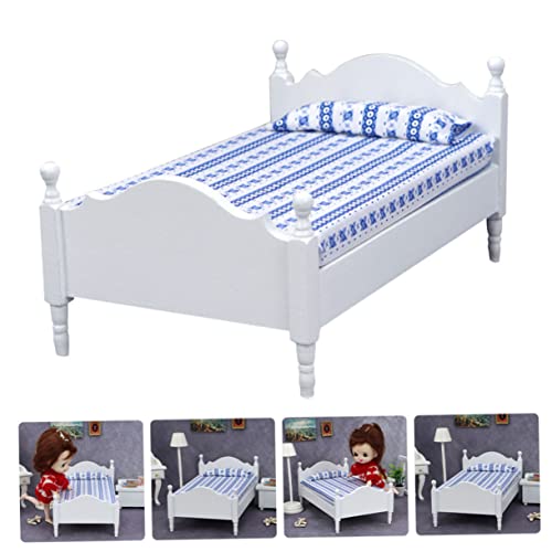 Supvox Maßstab Kleines Bett Möbelmodell Dekoratives Kinderzimmer Zubehör Realistisches Mini Bett von Supvox