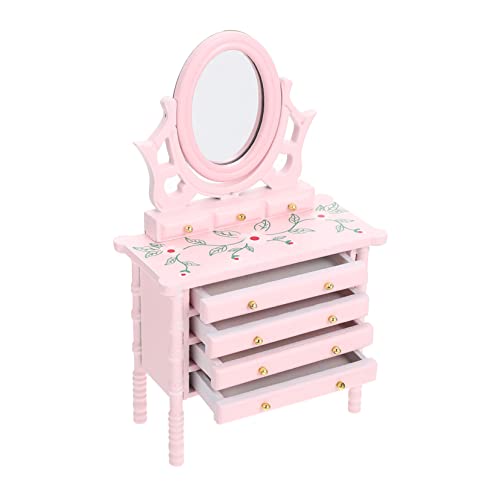Supvox Maßstab aus Holz mit Spiegel und Schublade Puppenhaus Dekoration Rosa Kleines Puppenzimmer Möbel Zubehör für Mini Hausgestaltung Supvox Maßstab aus Holz mit Spiegel und Schublade Puppenhaus Dekoration Rosa Kleines Puppenzimmer Möbel Zubehör für Mini Hausgestaltung von Supvox