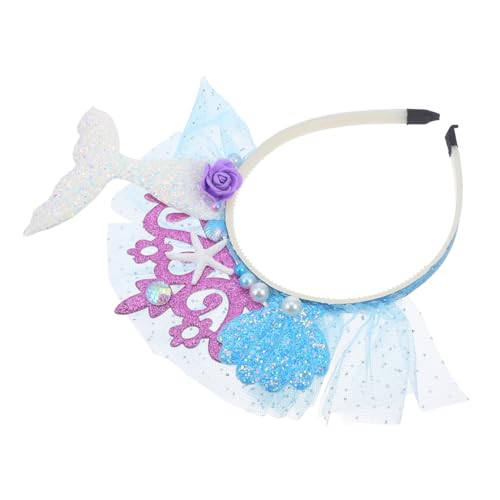 Supvox Meerjungfrau Haarschmuck Blaues Netz Stirnband Mit Glitzer Für Cosplay Strand Themenparty Und Feierlichkeiten Haarband Für Damen von Supvox
