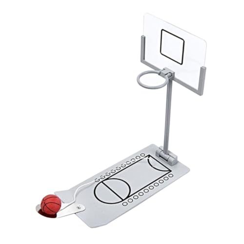 Supvox Mini Basketballkorb Klappbar Kleiner Interaktiver Basketballspielzeug für Fingerbasketball Training Kreatives Tischspiel Konzentration und Hand Auge koordination Silber von Supvox