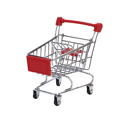 Supvox Mini Einkaufswagen Rot Handwagen Aufbewahrungsbehälter für Kreatives Langlebig und Sicher für Organisation Supvox Mini Einkaufswagen Rot Handwagen Aufbewahrungsbehälter für Kreatives Langlebig und Sicher für Organisation von Supvox