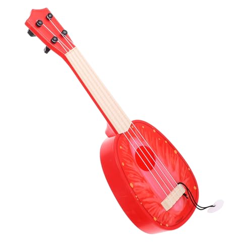 Supvox Mini Gitarre Aus Kunststoff Simulierte Ukulele Für Anfänger Tragbares Musikinstrument Für Strandpartys Und Feiern Fröhliches Design Erdbeerform von Supvox