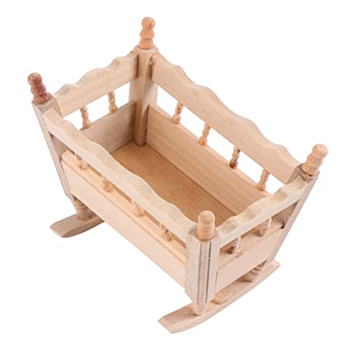 Supvox Mini Holz Schaukelbett Modell für Kreatives Puppenhaus Zubehör zur Intellektuellen Entwicklung für Partys von Supvox