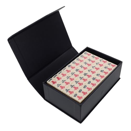 Supvox Mini Mahjong Set Kompakt und Portabel mit Solid Gravierten Chinesischen Spielsteinen Platzsparend für Kleine Räume für Senioren Reisen Wohnheim und Gesellige Anlässe von Supvox