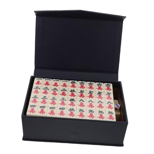 Supvox Mini Mahjong Set Tragbar Kompaktes Miniatur Chinesisches Mahjong mit Gravierten Soliden Spielsteinen Leicht und Langlebig Für Reisen Camping Und Unterhaltung Im Freien von Supvox