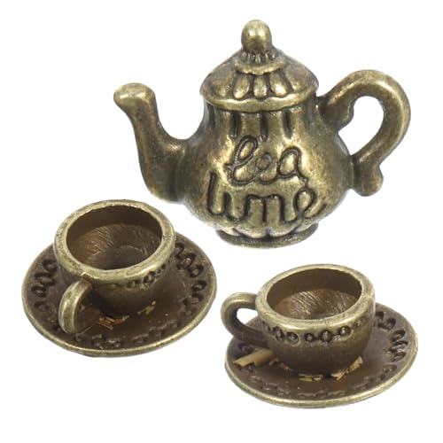 Supvox Mini Metall aus Zinklegierung Detailreiche Miniatur Teekannen Figur mit Teetasse Dekoratives Haushalts Accessoire für Puppenhaus Realistische Küchen Dekoration Langlebig und Supvox Mini Metall aus Zinklegierung Detailreiche Miniatur Teekannen Figur mit Teetasse Dekoratives Haushalts Accessoire für Puppenhaus Realistische Küchen Dekoration Langlebig und von Supvox