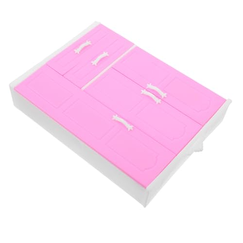 Supvox Mini Princess Garderobe Miniatur-puppenstubenmöbel Puppenmöbel Schlafzimmer-puppenhausmöbel Schrank Für Puppe Puppenhauszubehör Schrank Puppenschrank Plastik Rosa von Supvox