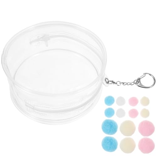 Supvox Mini-Puppen-Aufbewahrungstasche: Transparente Puppentasche aus Klarem PVC mit Hängeschnalle Und Pomponbällen Supvox Mini-Puppen-Aufbewahrungstasche: Transparente Puppentasche aus Klarem PVC mit Hängeschnalle Und Pomponbällen von Supvox