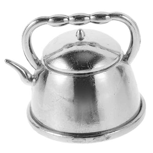 Supvox Mini -Retro - Dekorativ Büro Wohnkultur Modell Mini- Party Drinnen Schreibtisch Mini-teekessel Dekoration Wasserkocher Vintage Netter Teekessel Metall Silver von Supvox