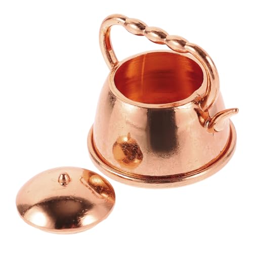 Supvox Mini -Retro - bürodeko büro Dekoration teekessel Retro Office Decoration klein Dekorativ wasserkocher Mini Kuscheltier Miniatur-Teekannen Modell Metall Rose Gold von Supvox