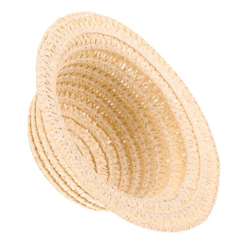 Supvox Mini Strohhut für Puppen Handgefertigt Miniatur Strohhut Dekoration Gelber Kleiner Hut für DIY Basteln Robustes Hautfreundliches Material Langlebiger Mini Hut für von Supvox
