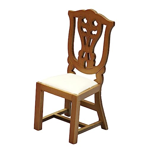 Supvox Mini-Stuhl Miniaturen Möbel für kinderspielzeug Miniature Rustic Chair Mini Chair stühle Miniaturmodell Stuhlmodell Mini-Hausstuhl Holz Brown von Supvox