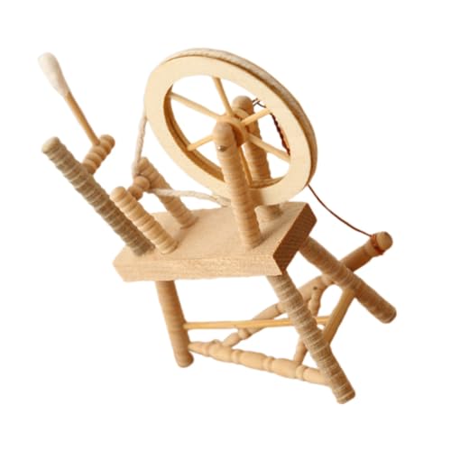 Supvox Mini-spinnradmodell Maschine Möbel Zubehör Puppe Retro Miniatur Hölzern Khaki von Supvox