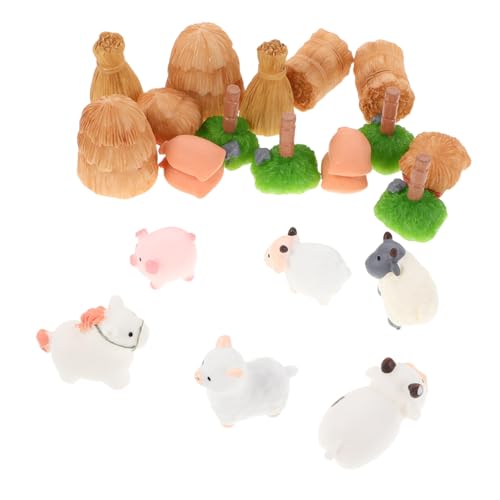 Supvox Miniatur Farm Tierfiguren Set Kreative Kleine Figuren mit Mini Heuballen für Dekoration Mikro Landschaftsornamente und Puppenhaus Bastelaccessoires Supvox Miniatur Farm Tierfiguren Set Kreative Kleine Figuren mit Mini Heuballen für Dekoration Mikro Landschaftsornamente und Puppenhaus Bastelaccessoires von Supvox