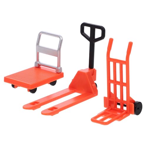 Supvox Miniatur Gabelstapler Modell mit Handwagen und Plattformwagen Baufahrzeug Lernspielzeug für Hand Auge koordination und Kreative Spielfreude von Supvox