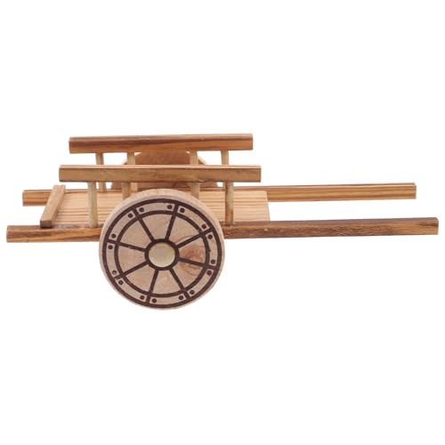 Supvox Miniatur Holz Handwagen Modell Realistisches Garten und Bauernhof Dekor Detailreiche Kleine Holzkarre für Miniaturgärten Langlebiges Naturmaterial Vielseitiges Miniaturspielzeug von Supvox