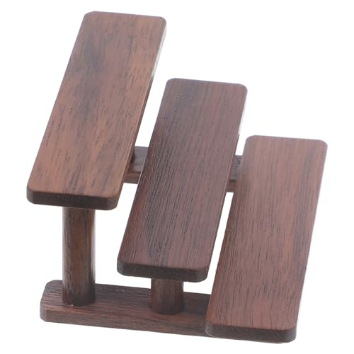 Supvox Miniatur Holz Möbel Display Regal Stufig Puppenhaus Zubehör Stabil Praktisch für DIY Puppenmöbel Dekoration von Supvox