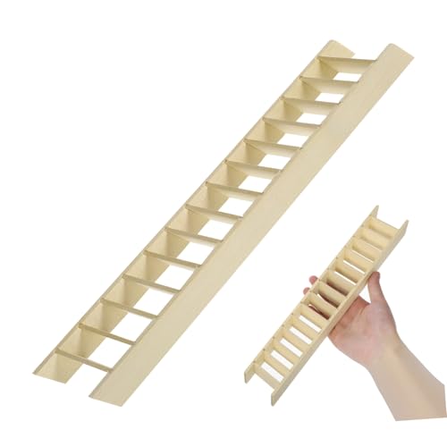 Supvox Miniatur Holzleiter Puppenhaus Zubehör Miniaturmöbel Dekoration Sandgarten Leiter Handgefertigt Natürlich Robust für Puppenstube DIY Basteln von Supvox