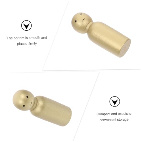 Supvox Miniatur Holzpuppe Goldener Junge Dekoratives Modell für Puppenhaus DIY Accessoire Handgefertigte Figur Geeignet für Mikro Landschaft und Miniatur szenerien von Supvox