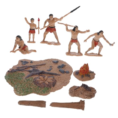 Supvox Miniatur Primitive Menschen Figuren Detailreich Langlebig Tragbar für Mikrolandschaft Dekoration Kreatives Bastelspielzeug für Stilvolle Tisch Regalverzierung von Supvox