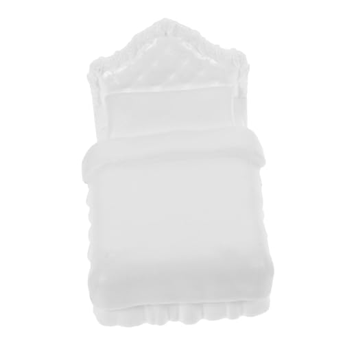 Supvox Miniatur-Puppen-Doppelbett Miniature House miniaturhaus Mikrolandschaft Dekoration puppenhauszubehör Dollhouse Furniture Mini-Hausbett Mini-Verzierung puppenhaus mini möbel Plastik von Supvox